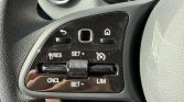 Left-side steering wheel controls for cruise control with buttons labeled CNCL, SET+, SET-, LIM, and RES; wheel surface nearby