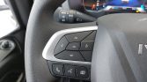 Left side of car steering wheel with a directional pad (up, down, left, right) around an OK button; below are phone, voice command, and menu/document buttons.