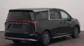 Black MPV viewed from rear-right, showing the Maxus MIFA 9 with tinted windows and sleek taillights