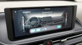 Dual-zone car climate control displayed on the center touchscreen, showing left and right temperature sliders (Hi/Lo).