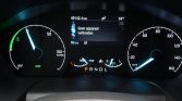 Car dashboard cluster showing 49,142.4 km, no device connected on the central display, outside temp 14°C, gear in Park (P)