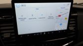 Car infotainment touchscreen showing Apps menu with Apple CarPlay and Android Auto; map on the right, time 08:52 and 25°C.