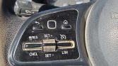 Steering wheel cruise-control cluster with Cancel, Set+, Set−, and Limit buttons, plus a small central textured switch and a home/back button pair above.