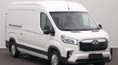 White high-roof cargo van shown from a front three-quarter angle, with a black grille and modern headlights.
