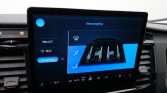 In-car climate control touchscreen displaying seat heating and airflow settings from the vehicle UI.