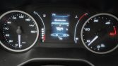 Car dashboard cluster: left speedometer up to 190 km/h, right tachometer up to 50 (x1000 rpm), center display shows 17°C and oil level indicator with trip information in a vehicle instrument panel.